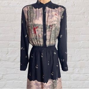 Vintage Novelty Print Dress